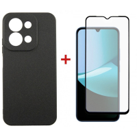 Чохол до мобільного телефона Dengos Carbon Kit for Xiaomi Redmi 15C case + glass Black (DG-KM-165)