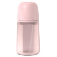 Пляшечка для годування Suavinex Colour Essence, 240 мл, силіконова, 240 мл, фізіологічна соска повільний потік, , світло-рожева (308654)