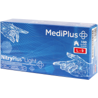 Медичні рукавички MediPlus NitryPlus Light Нітрилові оглядові нестерильні неприпудрені Сині Розмір L 100 шт. (6932400703196)