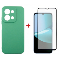 Чохол до мобільного телефона Dengos Soft Kit for Xiaomi Redmi 15C case + glass Mint (DG-KM-167)