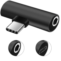 Перехідник USB-C M to USB-C F + 3.5mm F black XoKo (AC-205-BK)