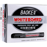 Маркер Baoke для сухостираємих дощок, 2.5 мм чорний 12 шт (MARK-BOA-BAO399B-12)