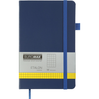 Книга записна Buromax Etalon 125x195 мм 96 аркушів в клітинку обкладинка зі штучної шкіри Синя (BM.291160-02)