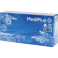 Медичні рукавички MediPlus NitryPlus Light Нітрилові оглядові нестерильні неприпудрені Сині Розмір M 100 шт. (6932400703189)