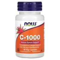 Вітамінно-мінеральний комплекс Now Foods Вітамін C-1000, Vitamin C-1000, 30 вегетаріанських капсул (NOW-00689)