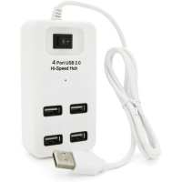 Концентратор Voltronic USB 2.0 to 4xUSB with power switch white (YT-HWS4-W)