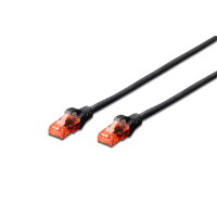 Патч-корд 0.5м, UTP, cat.6, CCA, AWG 26/7, PVC, black Digitus (DK-1612-005/BL)