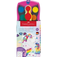 Акварельні фарби Faber-Castell CONNECTOR "Скріпи разом" 12 кольорів з наклейками і блискітками (32296)