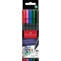 Лайнер Faber-Castell набір ручок капілярних Grip Finepen тригранна 0,4 мм, 5 кольорів (32143)
