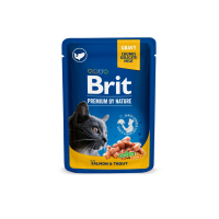 Вологий корм для кішок Brit Premium Cat Pouches with Salmon&Trout 100 г (8595602505999)