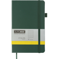 Книга записна Buromax Etalon 125x195 мм 96 аркушів в клітинку обкладинка зі штучної шкіри Зелена (BM.291160-04)