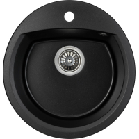 Мийка кухонна GRANADO RONDA black shine з сифоном (470*490mm.) (gr2201)