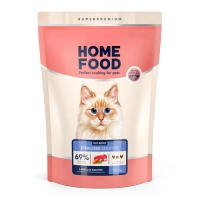 Сухий корм для кішок Home Food With sensitive digestion з ягням та лососем 1.6 кг (4820235020224)