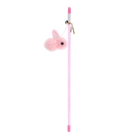 Іграшка для котів Hippie Pet Вудка з зайчиком рожева 30 см (HIPCW2303037RO)