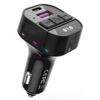 FM модулятор XO BCC17 Car Charger Smart Bluetooth Dual Port PD 30W Чорний (BCC17.black)