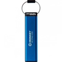 USB флеш накопичувач Kingston 128GB IronKey Keypad 200 Type-C Encrypted Blue USB 3.2 (IKKP200C/128GB)