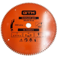 Круг відрізний GTM 305×30мм, 100 зубів, по ламінату (SBL-305100)
