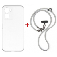 Чохол до мобільного телефона Dengos Case + Cross-body Strap Motorola G06/G06 Power Clear+Grey (DG-KM-CCRB-29)