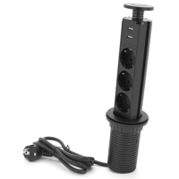 Мережевий фільтр живлення Voltronic 3 Роз, 2USB, 16А, 250V, 2м, Black (D06-FU03)