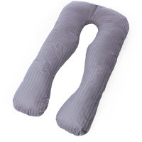 Подушка MirSon для вагітних і відпочинку Satin Stripe №8027 U-подібна Light Gray (2200006178651)