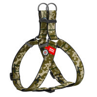 Шлея для собак WAUDOG Nylon з QR паспортом "Мілітарі" пластиковий фастекс XL (324-4026)