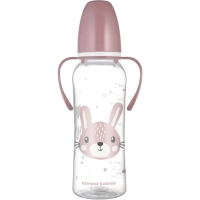 Пляшечка для годування Canpol babies CUTE ANIMALS стандартна з ручками 250 мл рожева (11/845_pin)