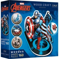 Пазл Trefl Wooden Marvel Heroes Безстрашний Капітан Америка 160 елементів (5900511201949)