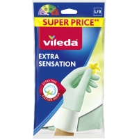 Рукавички господарські Vileda Extra Sensation Латексні Для делікатних робіт Розмір L (4023103073944)
