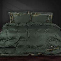 Постільна білизна MirSon Сатин Imperial Satin Emerald 200х220 Євро (2200008576257)