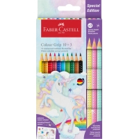 Олівці кольорові Faber-Castell Colour Grip акварельні, 10 кольорів + 3 пастельних олівця (201542) (32323)