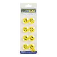 Магніт Buromax набір Смайлик, 20 мм, 8 шт. в упаковці (BM.0031)