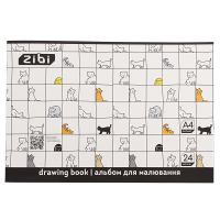 Альбом для малювання ZiBi А4 CUTE CATS, 24 аркушів на скобі (ZB.1424-12)