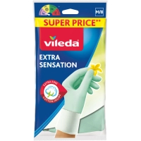 Рукавички господарські Vileda Extra Sensation Латексні Для делікатних робіт Розмір M (4023103073937)