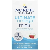 Вітамінно-мінеральний комплекс Nordic Naturals Риб'ячий Жир, Омега-3, 1120 мг на порцію, смак полуниці, Ultimate Om (NOR-06100)