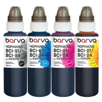 Чорнило Barva Canon BCI-21/BCI-24, 4x100 мл BK/C/M/Y, special, water-soluble (C24-090-MP)