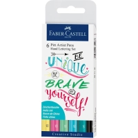 Лайнер Faber-Castell набір ручок капілярних PITT Artist Pens Hand Lettering Set (пастельні відтінки) 6 шт (27371)