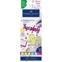 Художній маркер Faber-Castell набір двосторонніх Goldfaber Gofa Sketch Markers Kawaii, 6 кольорів (32549)