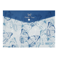 Папка - конверт Buromax А4 на кнопці, MACHAON ARABESKI, напівпрозора, синя (BM.3943-02)