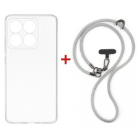 Чохол до мобільного телефона Dengos Case + Cross-body Strap Motorola G17/G17 Power Clear+Grey (DG-KM-CCRB-31)