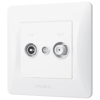 ТВ розетка Videx BINERA TV + SAT кінцева біла (VF-BNSK2TVS)