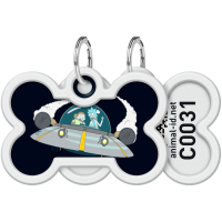 Адресник для тварин WAUDOG Smart ID з QR паспортом "Рік і Морті 1", кістка 40х28 мм (231-0280)