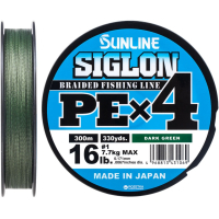 Шнур Sunline Siglon PE н4 300m 1.0/0.171mm 16lb/7.7kg Dark Green (1658.09.46)