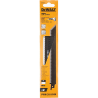 Полотно DeWALT для спец. матеріалів, точний різ, 225 мм, крок 6 TPI, 2 шт (DT2450)