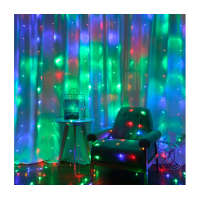 Гірлянда Voltronic Штора Водопад (Red/Green/Blue/Yellow), 4*0.6 м. 220V, прозора (GAR4-06LED-RGB)