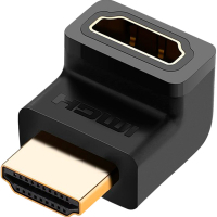Перехідник HDMI M to HDMI F 90° corner UP HD112 black Ugreen (20110)