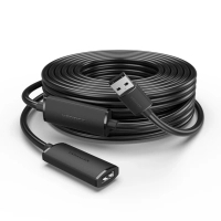 Дата кабель USB 2.0 AM/AF 30.0m Active black Vention (CBKBT)