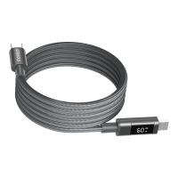 Дата кабель USB-C to USB-C 1.2m PD60W magnetic digital display nylon gray Choetech (XCC-1067-GY)