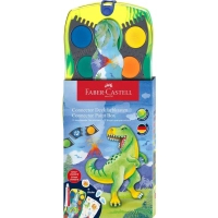 Акварельні фарби Faber-Castell CONNECTOR "Скріпи разом" 12 кольорів з наклейками і блискітками (125036) (32855)