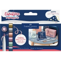 Набір маркерів Faber-Castell тонких металіків для декору Goldfaber Creative Marker Metallic Brush, 6 кольорів, В (пензлик) (33002)
