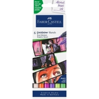 Художній маркер Faber-Castell набір двосторонніх Goldfaber Gofa Sketch Markers Graphic Novel, 6 кольорів (32548)